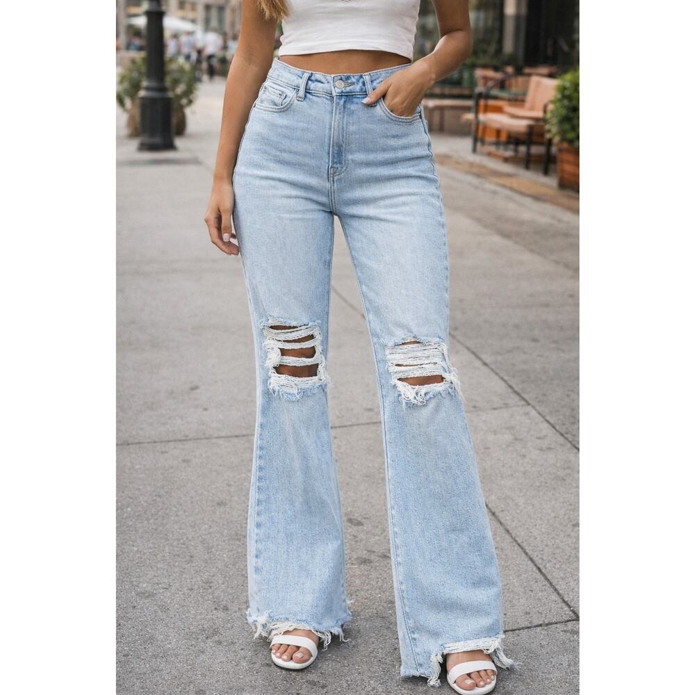 Hidden Los Angeles Women's 28 Light Wash High Rise Stretch Jeans